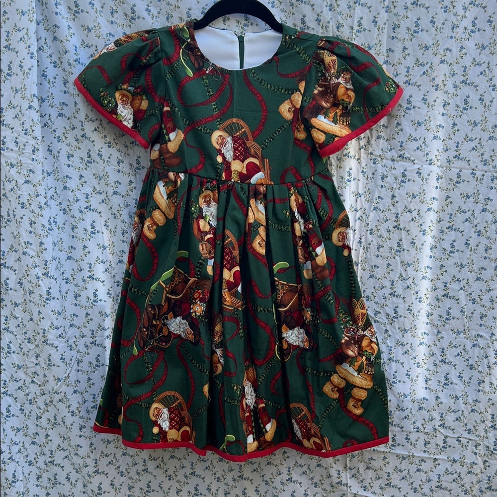 Handcrafted Festive Green Kids Dress